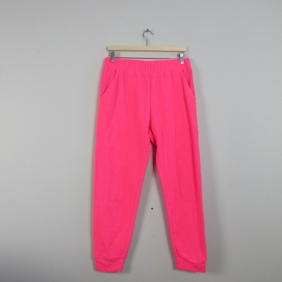 Dudley Stephens Terry Fleeced Jay Joggers Women M Pink Polyester Loungewear 302 - Picture 1 of 12